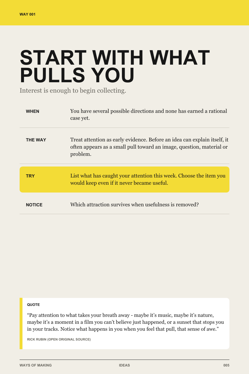 A designed Way page from the Ideas book
